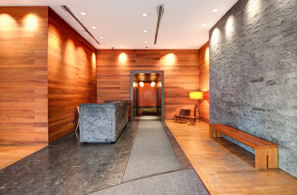 Corridor perspective on a guest room floor