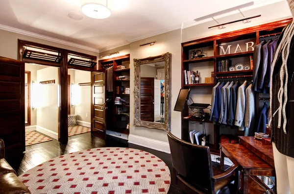 Furniture showroom vignette staged as a living room